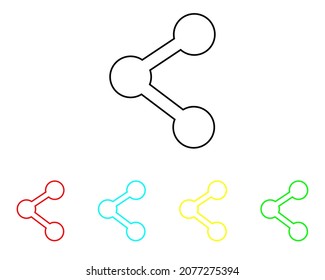 Teilen Sie Icon, teilen Sie Icon Vektorgrafik in trendigem, flachen Stil. Teilen Sie das Symbol-Bild. Legen Sie Elemente in farbigen Symbolen fest. Icon-Illustration einzeln auf weißem Hintergrund teilen