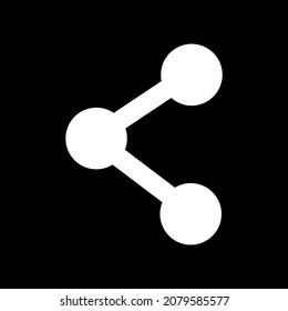Share icon, share icon vector in trendy flat style. Share icon image. Share icon illustration isolated on black background
