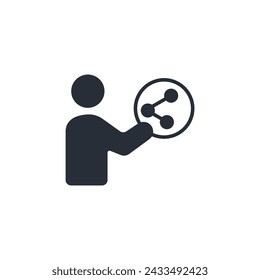 share icon. vector.Editable stroke.linear style sign for use web design,logo.Symbol illustration.