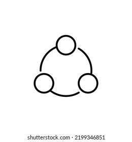 Icono para compartir aplicaciones web y móviles. Símbolo y signo de uso compartido