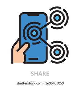 Share icon for website, application, printing, document, poster design, etc.