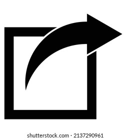 share icon white vector illustration of square and arrow on nipple background.