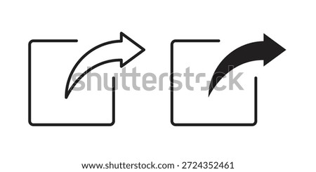 Share icons of black colored in various styles