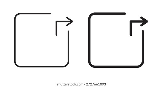 colección de iconos de Compartir. Iconos planos lineales delgados y negros
