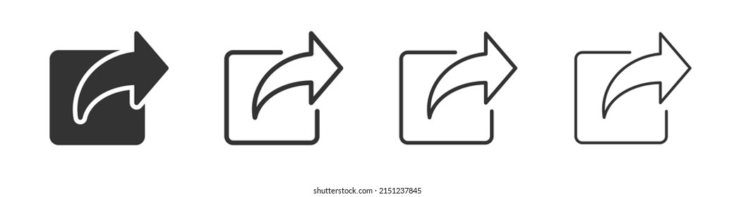 Share icons collection in two different styles and different stroke. Vector illustration EPS10