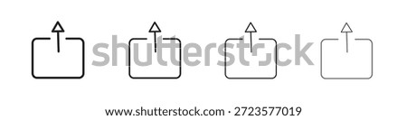Share icons designed in outline, line and stroke style