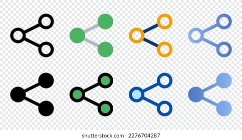 Share icons in different style. Share icons. Different style icons set. Vector illustration