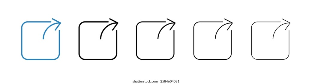 Share icons in five different stroke sizes