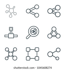 Share icons. set of 9 editable outline share icons such as