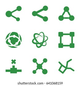 Share icons set. set of 9 share filled icons such as share