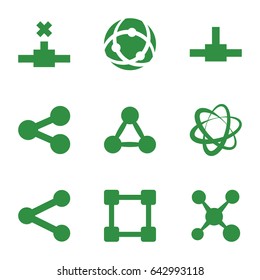 Share icons set. set of 9 share filled icons such as share