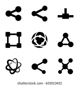 Share icons set. set of 9 share filled icons such as share