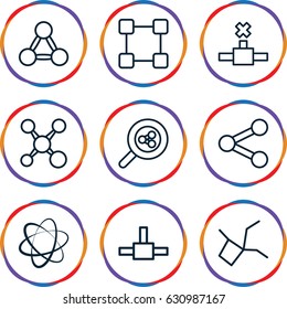Share icons set. set of 9 share outline icons such as