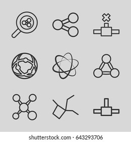 Share icons set. set of 9 share outline icons