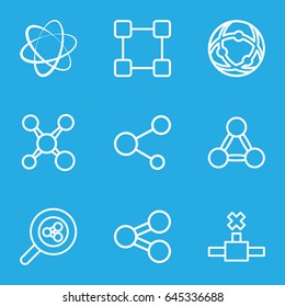 Share icons set. set of 9 share outline icons such as