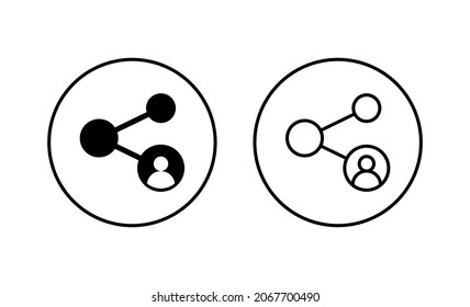 Compartir iconos configurados. Símbolo y signo de uso compartido