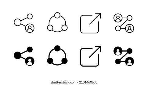 Share icons set. Sharing sign and symbol