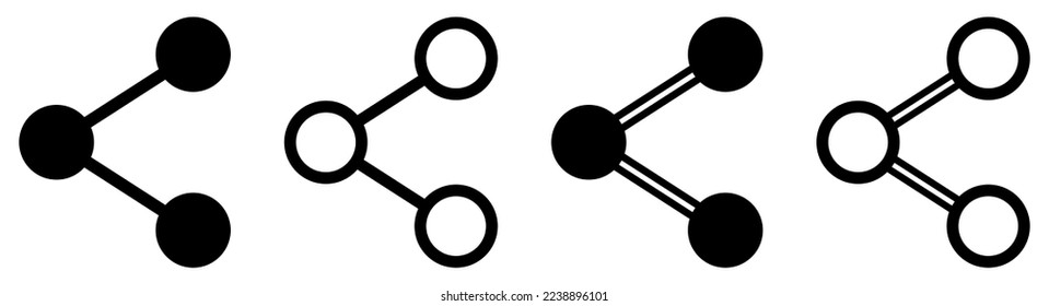 Compartir iconos configurados. Señales del vector aisladas en fondo blanco