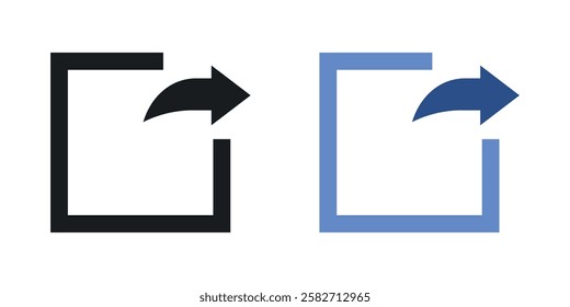 Share icons set vectors black and colored style