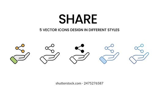 Share icons vector set stock illustration.