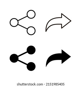Compartir vectores de iconos. Símbolo y signo de uso compartido