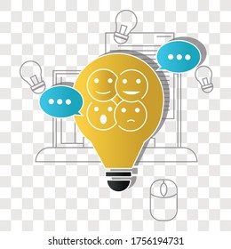 Share idea concept on transparency background. Creative idea design. Flat vector illustration for template, brochure or presentation.