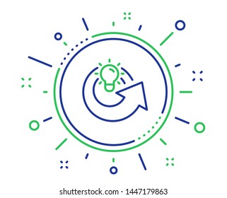 Share idea line icon. Light bulb or Lamp sign. Creativity, Solution or Thinking symbol. Quality design elements. Technology share idea button. Editable stroke. Vector