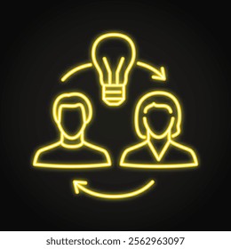 Share idea neon line icon. Knowledge sharing, education. Vector illustration