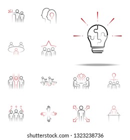 share ideas colored hand drawn icon. Team icons universal set for web and mobile