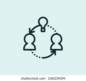 Share ideas icon line isolated on clean background. Share ideas icon concept drawing icon line in modern style. Vector illustration for your web mobile logo app UI design.