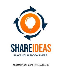 Share ideas vector logo template. This design use lamp symbol. Suitable for business inspirations.