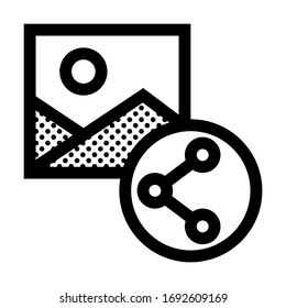 Share Image. Icon Filled with Dots.