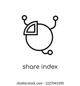 Share index icon. Trendy modern flat linear vector Share index icon on white background from thin line business collection, editable outline stroke vector illustration