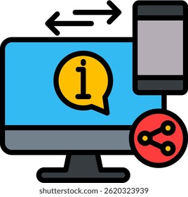Share Information Icon Lineal Color Vector Illustration