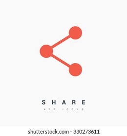 share isolated minimal single flat linear icon in color. Line vector icon for websites and mobile minimalistic flat design. Modern trend concept design style illustration symbol