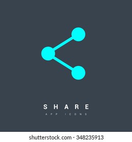Share isolated minimal single flat linear icon for application and info-graphic. Communication line vector icon for websites and mobile minimalistic flat design.