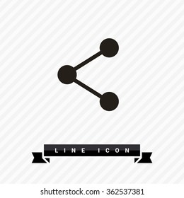 Share isolated minimal single flat linear icon for application and info-graphic. Communication line vector icon for websites and mobile minimalistic flat design.