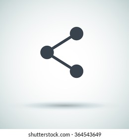 Share isolated minimal single flat linear icon for application and info-graphic. Communication line vector icon for websites and mobile minimalistic flat design.