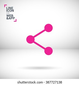 Share isolated minimal single flat linear icon for application and info-graphic. Communication line vector icon for websites and mobile minimalistic flat design.