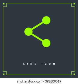 Share isolated minimal single flat linear icon for application and info-graphic. Communication line vector icon for websites and mobile minimalistic flat design.