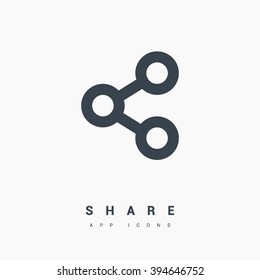 Share isolated minimal single flat linear icon for application and info-graphic. Send line vector icon for websites and mobile minimalistic flat design.