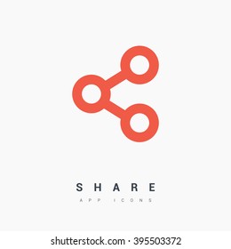 Share isolated minimal single flat linear icon for application and info-graphic. Send line vector icon for websites and mobile minimalistic flat design.