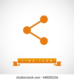 Share isolated minimal single flat linear icon for application and info-graphic. Communication line vector icon for websites and mobile minimalistic flat design.