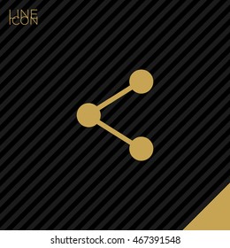 Share isolated minimal single flat linear icon for application and info-graphic. Communication line vector icon for websites and mobile minimalistic flat design.