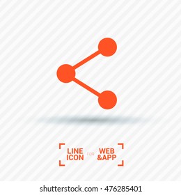 Share isolated minimal single flat linear icon for application and info-graphic. Communication line vector icon for websites and mobile minimalistic flat design.