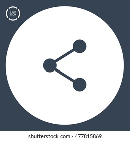 Share isolated minimal single flat linear icon for application and info-graphic. Communication line vector icon for websites and mobile minimalistic flat design.