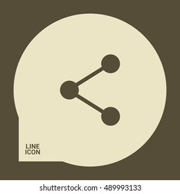 Share isolated minimal single flat linear icon for application and info-graphic. Communication line vector icon for websites and mobile minimalistic flat design.