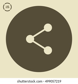 Share isolated minimal single flat linear icon for application and info-graphic. Communication line vector icon for websites and mobile minimalistic flat design.