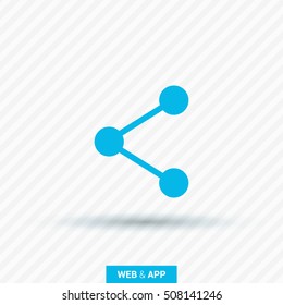 Share isolated minimal single flat linear icon for application and info-graphic. Communication line vector icon for websites and mobile minimalistic flat design.