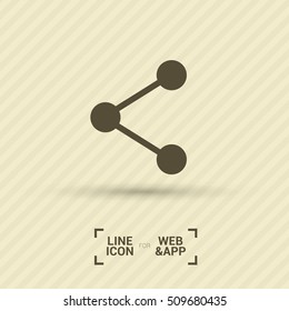 Share isolated minimal single flat linear icon for application and info-graphic. Communication line vector icon for websites and mobile minimalistic flat design.